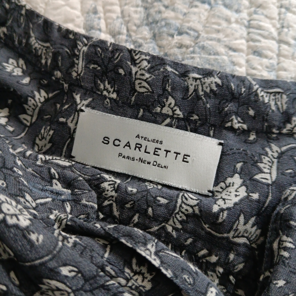 SCARLETTE ATELIERS Paris Marge Cotton Floral Dress M/L - Picture 4 of 14